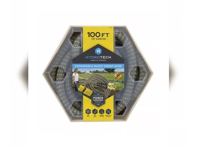 Lot 96-164297 - Hydrotech 5/8 in. D X 100 ft. L Medium Duty Professional Grade Expandable Lightweight Garden Hose
Ne...