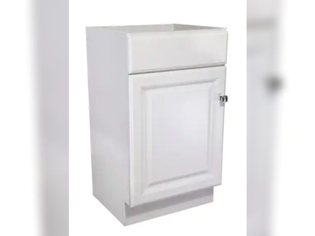 Lot 96-198375 - Design House
Wyndham 18 in. 1-Door Bath Vanity Cabinet Only in White (Ready to Assemble)
New 
Msrp $...