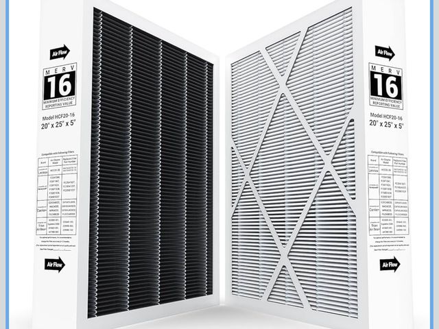 Lot 96-174171 - 2 Pack 20x25x5 MERV 16 Air Filter Compatible with 20x25x5 Healthy Climate Carbon-Clean MERV 16 Filte...