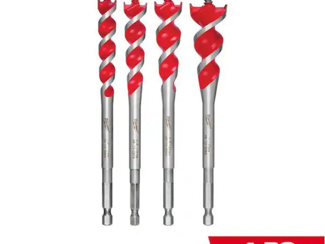 Lot 96-192503 - Milwaukee
SPEED FEED Auger Wood Drilling Bit Set (4-Piece)
New