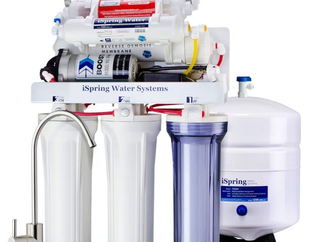 Lot 96-180606 - iSpring RCC1UP-AK, 100 GPD 7-Stage Reverse Osmosis Under Sink Water Filtration System with Boost Pum...