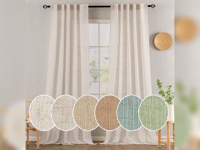 Lot 96-233222 - MIULEE Natural White Linen Curtains 52x90 Inch Long 2 Panels for Bedroom Soft Thick Linen Textured W...