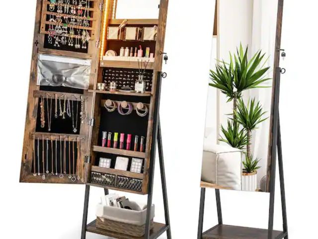 Lot 96-197624 - Costway
Jewelry Brown Cabinet Armoire 3-Color LED Modes Full-Length Frameless Mirror Lockable
New
Ms...