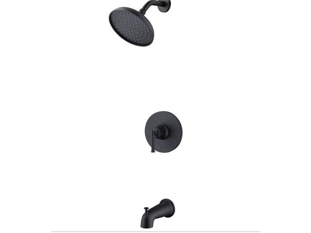 Lot 96-211989 - Glacier Bay Oswell Single Handle 1-Spray Tub and Shower Faucet 1.8
GPM in Matte Black (Valve Include...