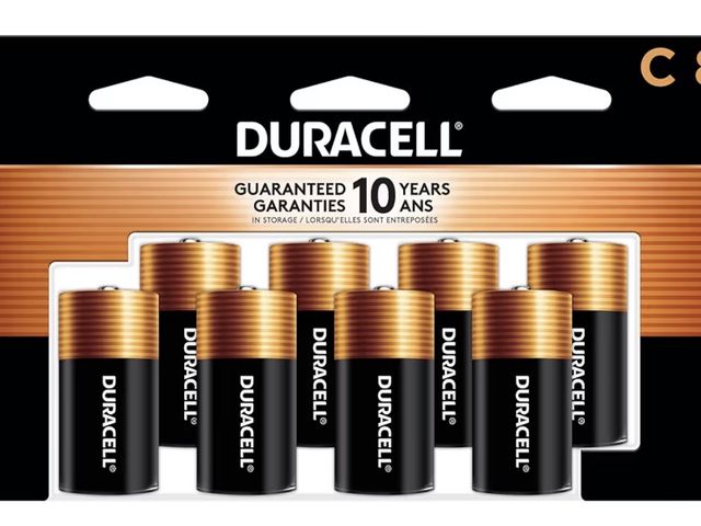 Lot 96-230372 - Duracell Coppertop C Batteries, 8 Count, 10-Year Shelf Life, Long-lasting

New