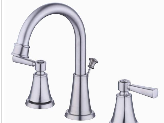 Lot 96-160141 - Glacier Bay Melina 8 in. Widespread Double-Handle High-Arc Bathroom Faucet in Brushed Nickel MSRP $1...
