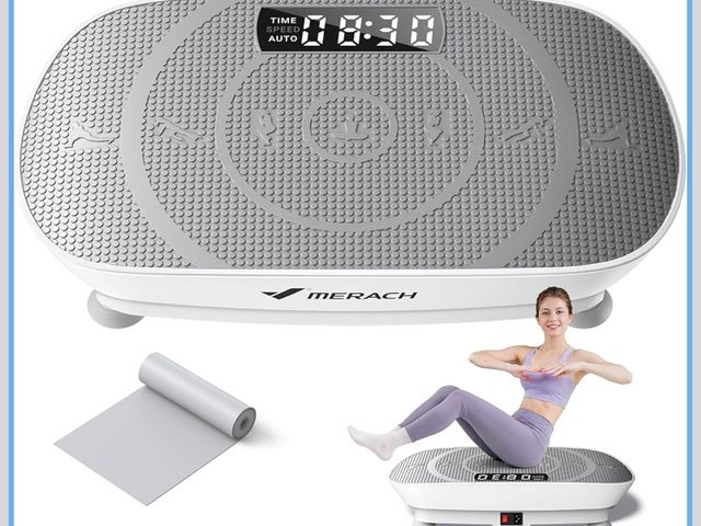 Lot 96-176058 - MERACH Vibration Plate Exercise Machine, Whole Body Workout Equipment for Women, Bluetooth and Silic...