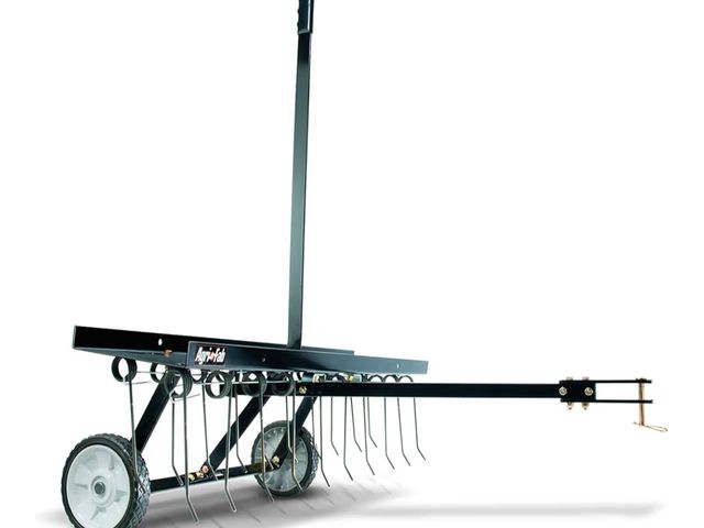 Lot 96-177475 - Agri-Fab 45-0295 48in Tow Behind Lawn Dethatcher,24 Durable Spring Steel Tines Lawn dethatcher, Desi...