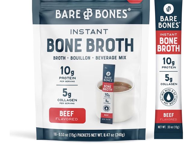Lot 96-230427 - Bare Bones beef Bone Broth Instant Powder Mix Packets 12 pack
New