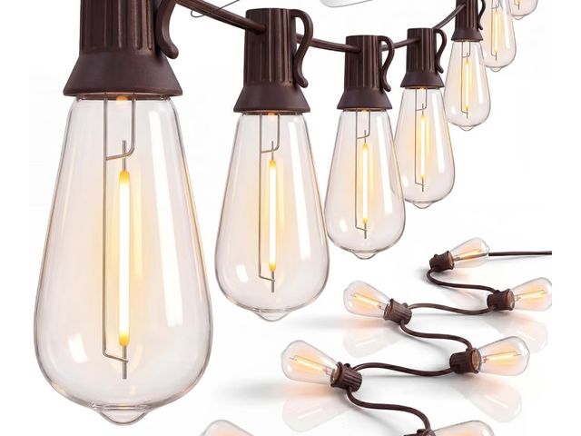 Lot 96-232707 - 20FT ST40 LED Outdoor String Lights, Vintage Edison Patio Lights with 22 Shatterproof Bulbs, Waterpr...
