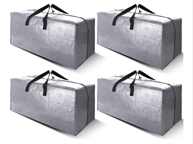 Lot 96-181436 - Cosy Family 4 Pack Heavy Duty Extra Large Moving Bags with Backpack Straps - Strong Handles &amp; Zi...