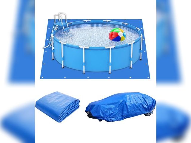 Lot 96-170514 - Eunika 16 x 16 Ft Square Swimming Pool Ground Cloth, Waterproof PE Pool Liner Pad for Above Ground P...