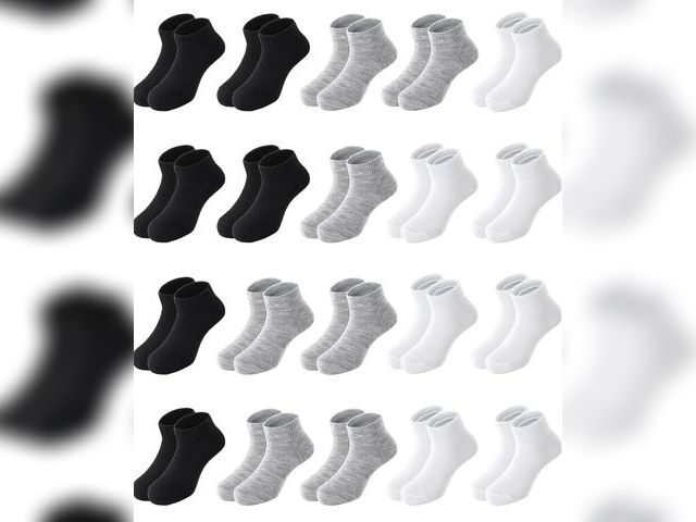 Lot 96-232663 - Kids Socks 25 Pairs Ankle Low Cut Short Athletic Socks Set for Boys Girls School Athletic Sports Soc...