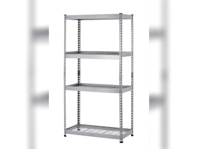 Lot 96-181998 - Husky 4-Tier Heavy Duty Steel Garage Storage Shelving Unit in Silver (48 in. W x 78 in. H x 24 in. L...
