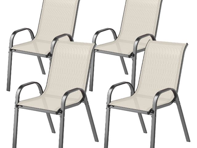 Lot 96-160162 - Outsunny Set of 4 Outdoor Dining Chairs, Stackable Patio Chairs with High Back, Breathable Mesh Seat...