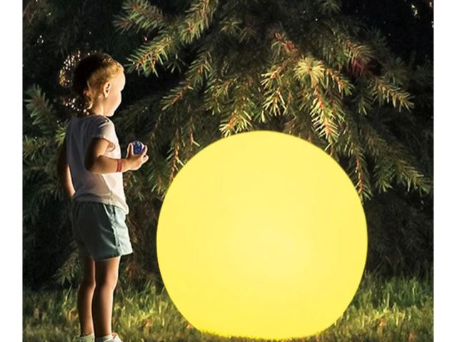 Lot 96-163852 - Glowing Ball Light, Large Rechargeable LED Globe Orb Light w/Remote, Dimmable Used Untested missing ...