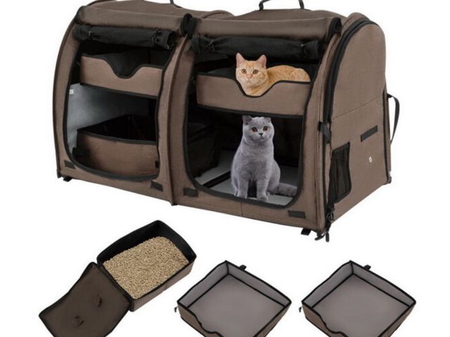 Lot 96-197741 - Costway 31287465 Double Compartment Pet Carrier with 2 Removable Hammocks-Brown
New 
Exact model may...