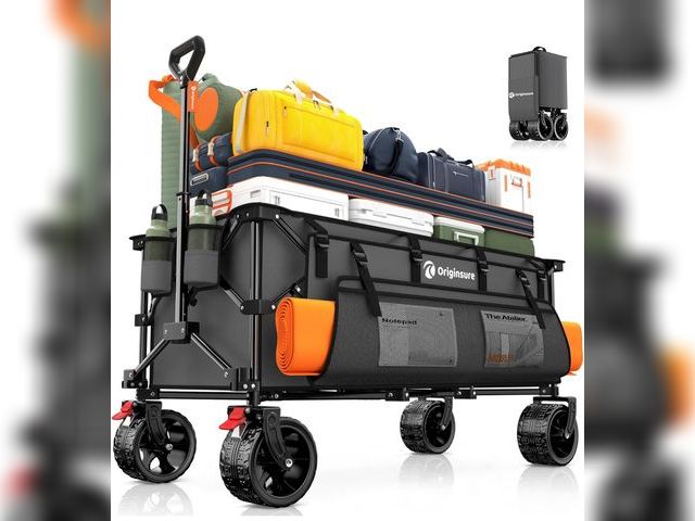 Lot 96-180670 - 48" L Collapsible Wagon Cart Foldable, 560lbs Weight Capacity 300L Heavy Duty Folding Beach Wagons w...