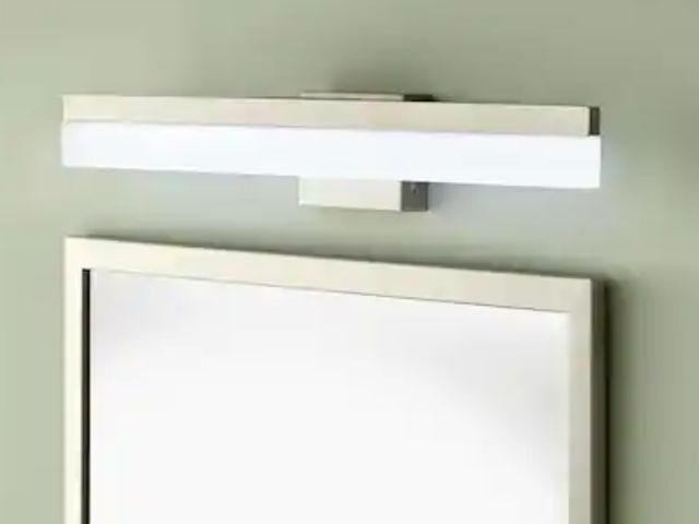 Lot 96-180349 - Hampton Bay Eldridge 24 in. 1-Light Brushed Nickel LED Bathroom Vanity Light Bar New MSRP $99