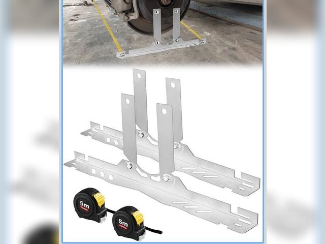 Lot 96-178985 - Upgraded Wheel Alignment Tool Kit, Toe Alignment Tool Plates with Extension Arms, Heavy Duty Front E...