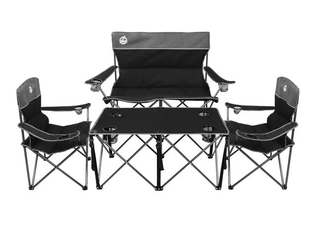 Lot 96-178328 - Northroad Folding Camping Chair Set of 4, Portable Collapsible Conversation Set w/1 Sofa, 2 Single C...