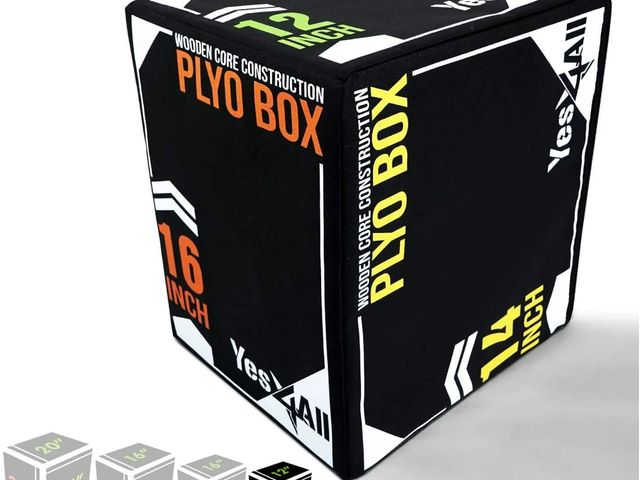 Lot 96-178872 - Yes4All 3-in-1 16"x14"x12" Soft Plyo Box Wooden Core, Foam for Jumping Exercise, Crossfit, Black
App...