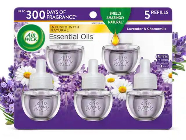 Lot 96-233033 - Air Wick 0.67 oz. Lavender and Chamomile Automatic Air Freshener Oil Plug-In Refill (5-Refills) New