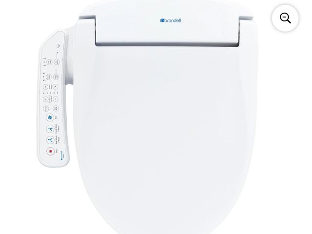 Lot 96-172076 - Brondell Swash SE400 Bidet Seat with Sidearm, Dryer and Stainless Steel Nozzle, Elongated White MSRP...
