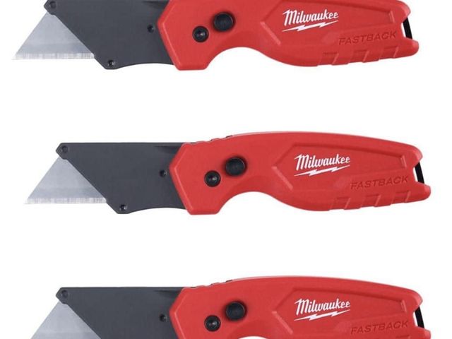Lot 96-214196 - Milwaukee
FASTBACK Compact Folding
Utility Knife with General Purpose Blade (3-Pack)
unused, one kni...