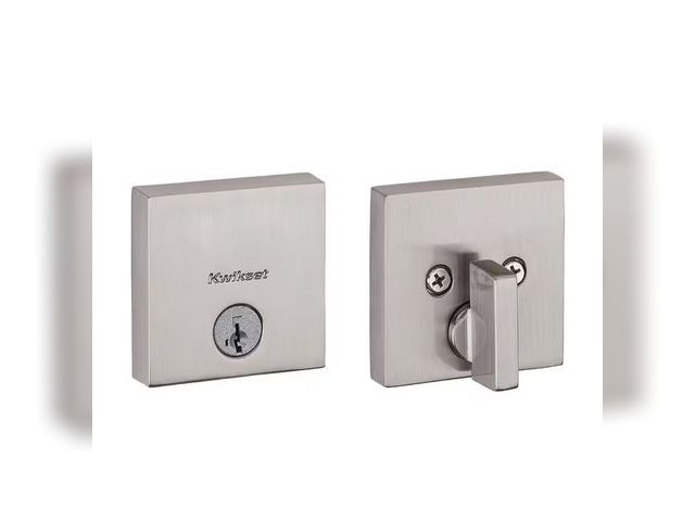 Lot 96-162765 - Kwikset
Downtown Low Profile Satin Nickel Square Single Cylinder Contemporary Deadbolt featuring Sma...