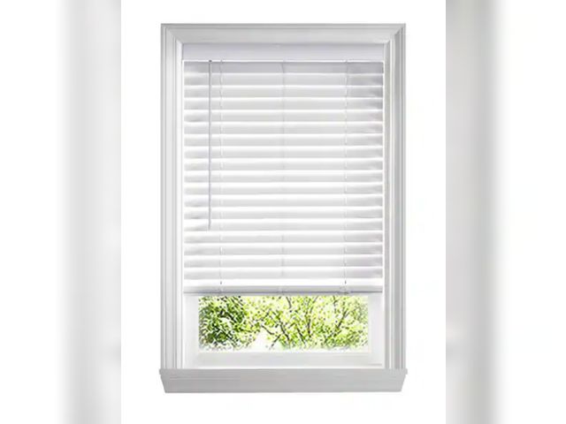 Lot 96-222143 - Home Decorators Collection
White Cordless Faux Wood Blinds for Windows with 2 in. Slats - 39 in. W x...
