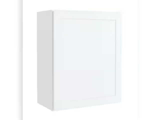 Lot 96-162247 - Hampton Bay
Courtland 24 in. W x 12 in. D x 30 in. H Assembled Shaker Wall Kitchen Cabinet in Polar ...