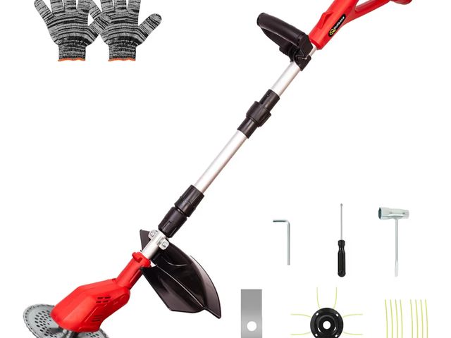 Lot 96-176274 - Cordless Weed Eater for Milwaukee 18V Battery, Brushless Weed Wacker Folding 3 in 1 Extendable Pole,...