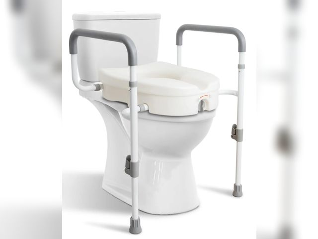 Lot 96-174262 - WeHwupe Raised Toilet Seat with Handles for Elderly - Toilet Seat Risers for Seniors with Adjustable...