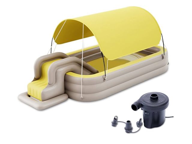 Lot 96-176100 - Ergocar Inflatable Swimming Pool with Water Slide, Inflatable Slide Water Pool with Awning, Inflatab...