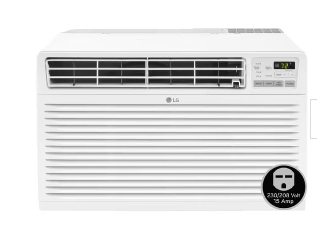 Lot 96-162307 - LG 14,000 BTU 230-Volt Through-the-Wall Air Conditioner Cools 700 Sq. Ft. with Dehumidifier in White...