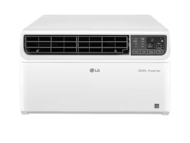 Lot 96-166691 - LG 14,000 BTU 115V Window Air Conditioner Cools 700 sq. ft. with Dual inverter, Remote, Wi-Fi and De...