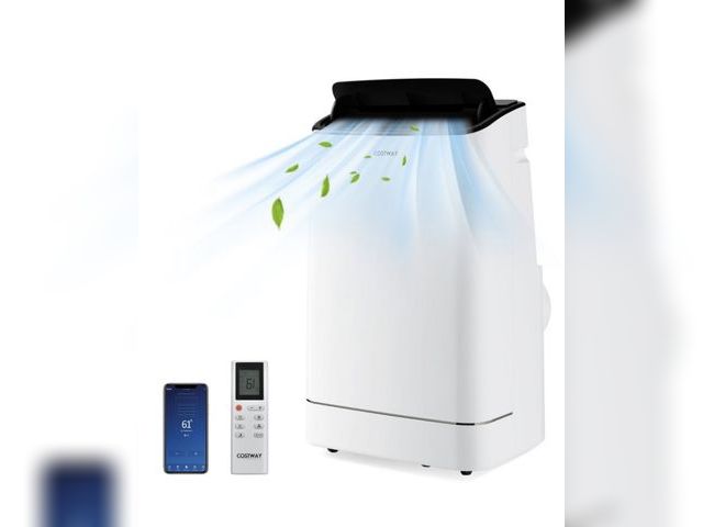 Lot 96-225870 - Costway 15000 BTU Portable Air Conditioner with Remote APP Control
Cool Fan Heat Dehumidifier MSRP $...