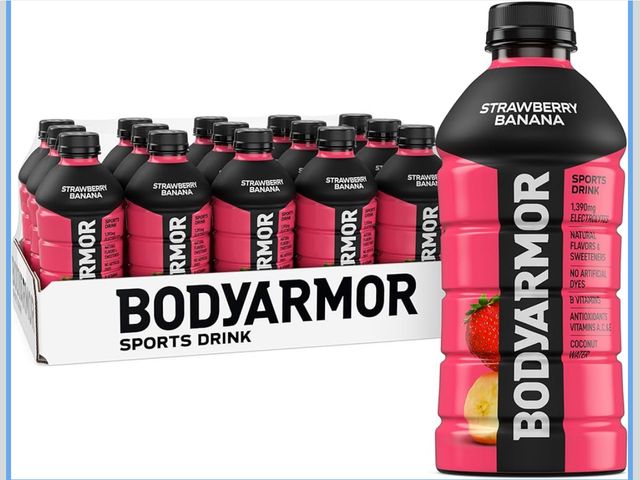 Lot 96-187958 - BODYARMOR Sports Drink, Strawberry Banana, Electrolyte Drink Hydration, 28 Fl Oz Bottles (15 Pack), ...