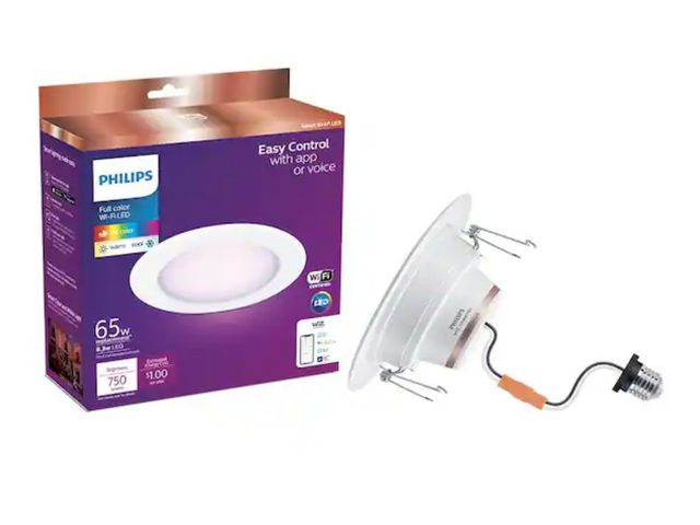 Lot 96-162964 - Philips
5 in. / 6 in. LED Color Changing 65-Watt Equivalent Wi-Fi Smart Recessed Downlight Powered b...