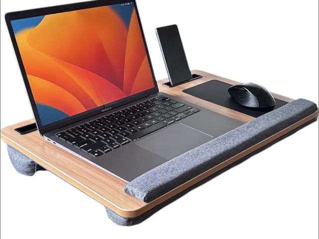 Lot 96-233356 - Portable Lap Desk - Multi-Use Laptop Desk with Mouse Pad, Wrist Rest, Dual Cushions, and Phone/Table...