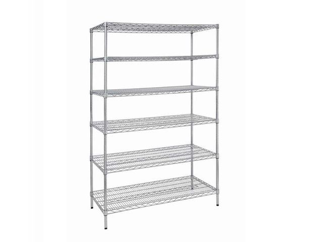Lot 96-181997 - HDX 6-Tier Commercial Grade
Heavy Duty Steel Wire Shelving Unit in Chrome (48 in. W x 72 in. H x 24 ...