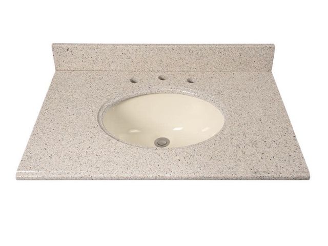 Lot 96-211371 - Home Decorators Collection
31 in. W × 22 in D Granite Beige/Bisque Round Single Sink Vanity Top in B...