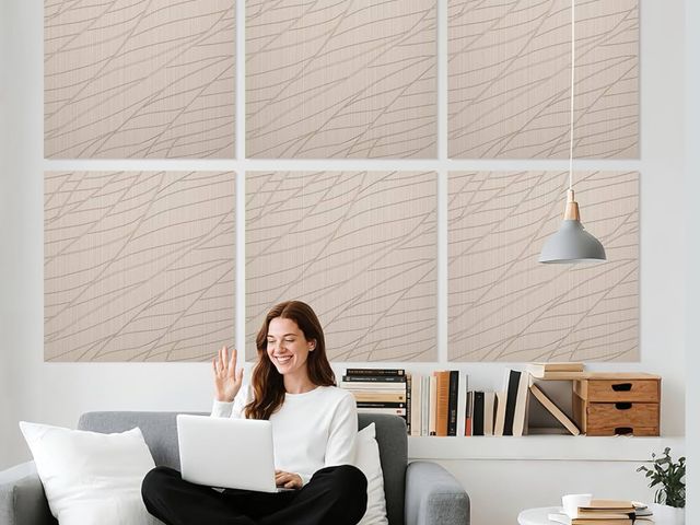 Lot 96-173891 - 6 PCS Acoustic Panels, 23.6x23.6 Inch Sound Absorbing Panels, Decorative Acoustic Wall Panels for Re...