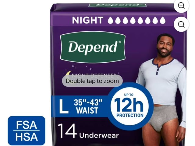 Lot 96-166804 - Depend Night Defense Incontinence Underwear for Men, Adult Diapers, L, 56 count new