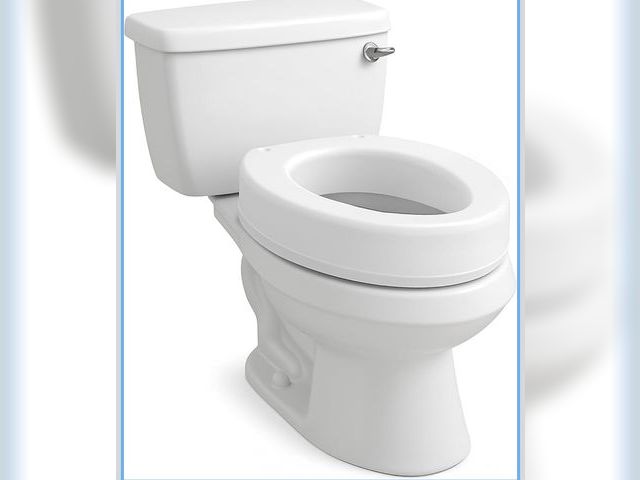 Lot 96-179926 - Carex Toilet Seat Riser, Elongated Raised Toilet Seat Adds 3.5 inches to Toilet Height, for Assistan...