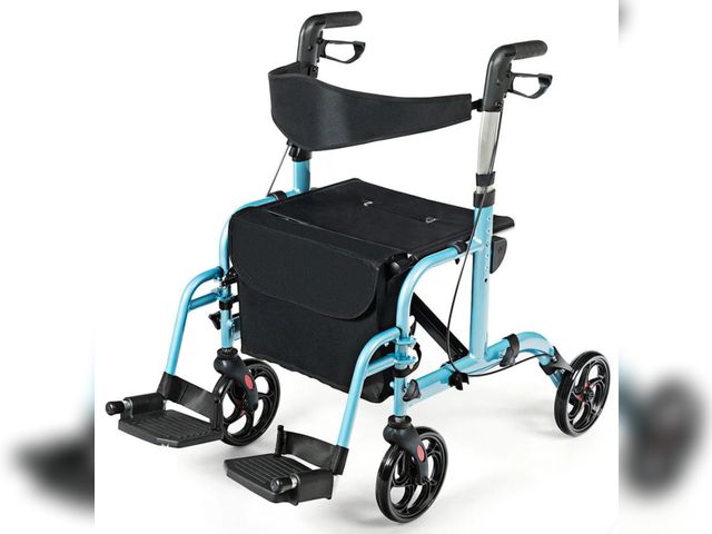 Lot 96-227862 - 2-in-1 Adjustable Folding Handle Rollator Walker with Storage Space-Blue
New 
Msrp $195.00