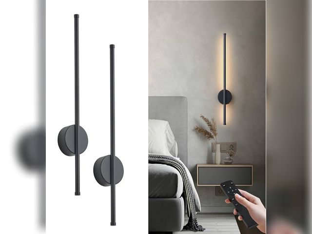 Lot 96-176027 - Battery Operated Modern Wall Sconces, Dimmable Wireless Wall Light Set of Two with Remote Control, 3...