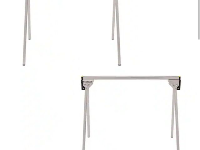 Lot 96-191657 - Stanley 31 in. W x 29 in. Folding Metal Sawhorse (2 Pack) New