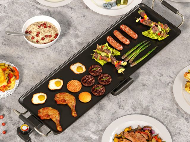 Lot 96-197730 - 27 Inch Large Electric Griddle Nonstick BBQ Grill with Adjustable Temperature
New